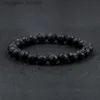 Charme Bracelets 6mm 8mm 10mm perles de pierre volcanique naturelle Bracelets lave noire hommes Bracelet aromathérapie huile essentielle diffuseur Bracelet pour femmes L231214