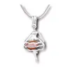 18KGP Dance Girl Cage Pendant Mounting Can Hold Pearl Beads Ballet Lady Shape Locket Pendant Necklace Fitting Lovely Charms2566