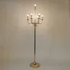 Candelabros dorados para decoración de bodas, camino para fiestas y restaurantes, diseño de decoración de escenario, soporte de fondo AB1061