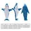 Blankets Shark Blanket Hoodies For Adts Children Slee Bag Super Soft Cozy Flannel Fleece Hoodie Wearable Onesie Cute S M L Xl Drop D Dhato