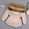 ダウンコートキッズガールジャケットビッグファーウォーム幼児の子供用冬の綿パッド入り服女の子肥厚フード付きコート231212