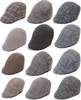 Autumn Winter Men Newsboy Hat Plaid Berets British Western Style Wool Advanced Flat Cap Classic Vintage Striped Beret7297825