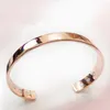 Bangle Pure Copper Magnet Energy Health Open Plated Gold Color Simple Armband Bio Healthy Healing