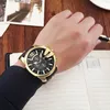 Zegarek na rękę Curren 8176 Zegarki męskie Top marka luksusowy złoty zegarek męski mężczyzna Mężczyzna skórzany pasek sportowy kwarc zegarek na zewnątrz swobodne zegarek 231211