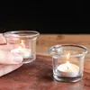 حامل شمعة Tealight مجموعة صافية من شموع الشمعة الزجاجية بشكل واضح لزخارف عيد الميلاد ، زفاف ، ديكور منزل الحفلات