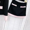 Costumes pour femmes Femmes Mode Contraste Couleur Bow Revers Blazer à manches longues avec jupe Ensembles Automne Hiver Élégant Lady OL Vêtements Y4695