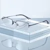 Solglasögon ramar män Pure Titanium Optical Recept Eyewear Half Rim Eyeglasses Frame Male Business Style Högkvalitativ PT909