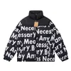 Mens Winter Women Splice Hooded Embroidery Down Jacket Warm Parka Coat Men Puffer Jack Letter Print Outwear Multiple Colour Printing