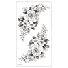 Make-up volledige arm Kleine en halve tattoo-stickerset met zwart-witte bloem geschilderde schedelschets waterdicht, langdurig