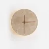 Wandleuchte Moderne kreative Uhr Wohnzimmer Wabi Sabi Nordic einfache gelbe Travertin Restaurant Korridor kreisförmige Wandleuchte Licht