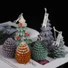 3D Рождественская елка Сосновая шишка Силиконовая форма для свечей Мыло Изготовление глины DIY Декор торта 2010232775