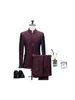 Costumes pour hommes Costume de mariage pour marié Homme Robe de banquet Date Rouge Modèle Slim Fit