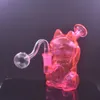 Partihandel söt mini -vattenpipa 14mm kvinnlig färgglad 3D -tecknad vatten dab rigg bong med tobaksrökning eller oljebrännare skål