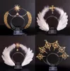 Headbands Retro Lolita Notre Dame039s Halo Cross Angel039s Feather Wing KC Headband Godmother039s Virgin Mary Gothic Cosp1657756