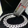 Nowy projekt Hip Hop Bling Biżuteria Miami luksusowy naszyjnik mrożony vvs moissanite Diamond Silver 925 Cuban Link Chain