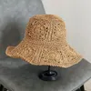 Sombreros de ala ancha Sombrero para el sol transpirable Elegante Paja de ganchillo para mujer Protección UV plegable para salidas de playa o verano