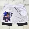 Mäns shorts 2-i-1 stretchkomprimeringshorts för män anime snabb torr atletiska gym shorts fitness träning löpning l231212