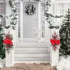 Decorative Flowers Artificial Christmas Wreath Stair Swag Decorations Garland For Window Holiday Fireplace Festival Outside