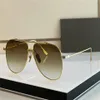 Top K Gold Men Design Occhiali da sole ALKAMX Due telai in metallo pilota semplice stile d'avanguardia di alta qualità versatile UV400 Eyewear lente W190W