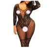 Bodystockings sexy Donna Abito a rete con apertura sul cavallo Catsuit Collant a rete Alta elasticità Lingerie Calzini Sleepwear Moda Tute sexy