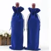 Emballage cadeau 100pcs / lot velours bouteille de vin couvre sacs cordon flanelle champagne fête de mariage emballage pochette2204