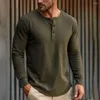 Men's Casual Shirts Mens Autumn High Quality Cotton Pullover Henley Slim Fit Long Sleeves Shirt Breathable Outdoor T Top Sport