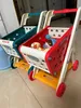 Verktyg Workshop Children Toys Kids Large SuperMarket Shopping Cart Vagn Trolley Push Car Basket Simulation Fruit Food Play Play House Toy 231211