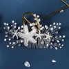 Hair Clips Wedding Sliver Starfish Comb Pearl Styling Tool Accessories With Crystals For Princess Party Favors