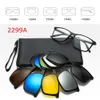 Sunglasses Frames Belmon 6 In 1 Spectacle Frame Men Women With 5 PCS Clip On Polarized Sunglasses Magnetic Glasses Male Computer Optical 2299A 231211