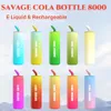 SAVAGE Cola Bottle Puff 8000 Электронная сигарета Savage vape desechable, 650 мАч, перезаряжаемая батарея, 5%, 20 мл, предварительно заполненная ароматизированная ручка для вейпов, оптом против 9000 рандомов