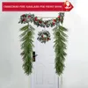 Flores decorativas 1.5m decoração de natal artificial norfolk pinho vermelho berry guirlandas vegetação para férias lareira manto casa escadas