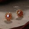 Boucles d'oreilles Kfvanfi quatre saisons comme le printemps pour femme, bijoux en perles de culture roses