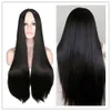 Halloween Lady Morticia Addams Long Black Straight Wig Family WEDNESDAY ADAMS Cosplay Middle Part Synthetic Pelucas