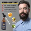 Escovas de cabelo Kit de crescimento de barba para homens Barbe Enhancerbeard Óleo Essencial Hidratante Cera Rolo Pente Estilo Tesoura Cuidados 231211