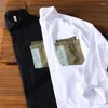 Chemises décontractées pour hommes Mode Rétro Printemps Été Patchwork Coton Poche pour hommes Lâche High Street Vêtements Tops