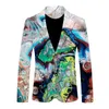 Męskie garnitury Hoo 2024 3D Printing Speisur Blazer Autumn Fashion