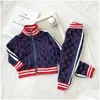 Kleidung Sets Kinder Kleidung Sets Jungen Mädchen Trainingsanzüge Anzug Buchstaben Drucken 2 Stücke Designer Jacke Hose Anzüge Clren Casual Sport Kleidung 9 Dhpfp