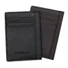 Gubintu本物のレザーメンスリムフロントポケットカードケースクレジットスーパーシンファッションカードホルダーTrave Wallet Tarjetero Hombre279e