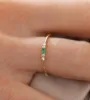 Anneaux de mariage LKN Amazon Wish Européen et américain Rose Gold Femme Emerald Zircon Plaqué 18K Engagement Ring6346533