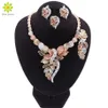 Set di orecchini di collana di perline africane di moda Set di gioielli da sposa per donna nigeriana Set di gioielli colorati in oro di marca Dubai291g
