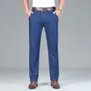 Jeans pour hommes 2023 printemps été léger coupe droite classique vêtements d'affaires mince coton élastique taille haute pantalon décontracté