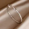 Cuff Classic Stainless Steel Open Bangles bracelets for Women Fashion Brand Jewelry Delicate 231212