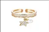 Кольца-кольца, ювелирные изделия, золотое цветное кольцо для женщин, классический регулируемый размер, подвеска со звездой из искусственного жемчуга, элегантные аксессуары 24444295