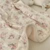 Couvertures bébé épaissir Double couche corail polaire infantile Swaddle enveloppe enveloppe florale Vintage imprimé literie né