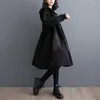 Women's Jackets SuperAen Retro Washed Oversized Denim Jacket 2024 Autumn Winter Casual Loose Trench Coat