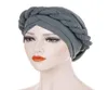 Muslim Hijab Braid Silky Turban Hats for Women Cancer Chemo Beanies Cap Headwrap Plated Headwear Hair Accessories8395037