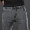 Мужские джинсы Новая мужская уличная одежда Винтажные серые облегающие джинсы Брюки Мужской простой стиль Хлопок Высокое качество Повседневные прямые джинсовые брюки Q231213