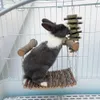 Andra husdjurstillbehör hamster kaninmus chinchilla trä hängande hängmatta svängleksaker med klockbur tillbehör råtta katt liten produkt 231211