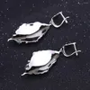 Dangle Oorbellen GEM'S BALLET 1.57Ct Natuurlijke Zwitserse Blauwe Topaas Echt 925 Sterling Zilver Handgemaakte Bladeren Dragonfly Drop Voor Vrouwen