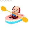 Jouets pour le bain 1 pièces mignon dessin animé chien jouets de bain classique jouet d'eau dos bateau à rames bébé bain nager chien chaîne horloge jouet pour enfants Q231212